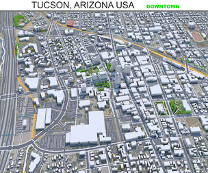 Tucson downtown city Arizona USA 3d model 6km