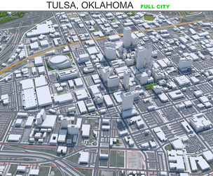 Tulsa city Oklahoma 3d model 60km