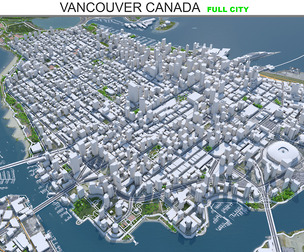 Vancouver city Canada 3d model 40km