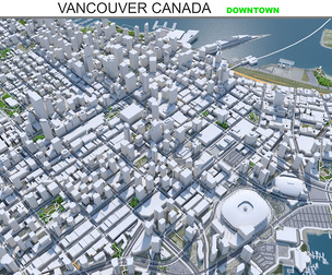 Vancouver downtown city Canada 3d model 6km