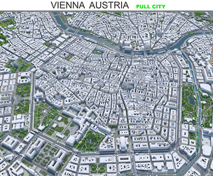 Vienna City Austria 3D Model 50km
