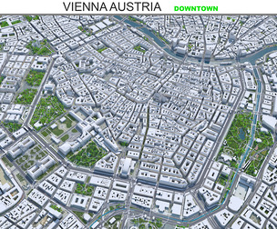 Vienna downtown city Austria 3d model 8km