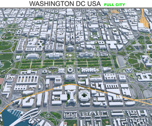 Washington DC City 3D Model 20km