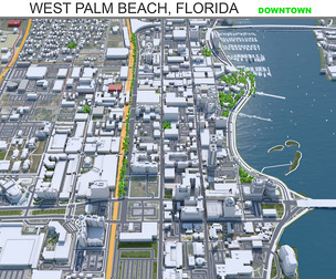 West Palm Beach downtown city Florida USA  6km