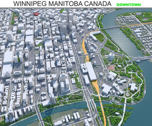 Winnipeg Manitoba downtown city Canada 6km