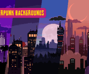 2D Pixel Art CYBERPUNK Backgrounds