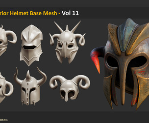 25 Warrior Helmet Base Mesh - Vol 11