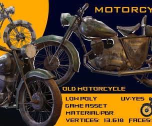 Pama classic motorcycle-Game assets