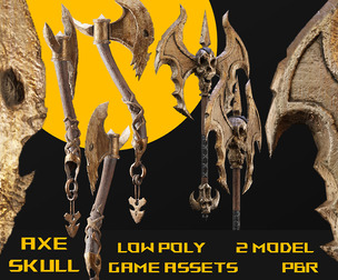 Axe skull collection-game assets
