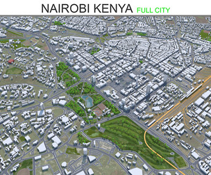 Nairobi city Kenya 3d model 40km