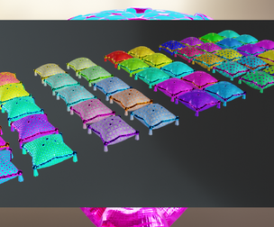 Royal Pillow Set Low-poly 3D model
