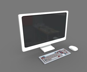 Cartoon White Computer Desktop