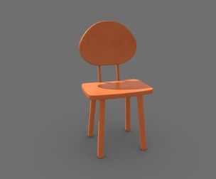 Cartoon brown wooden chair