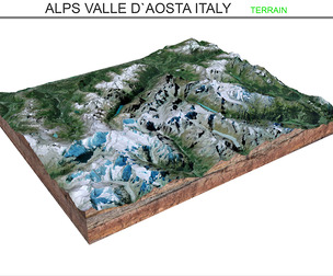 Alps Valle D`Aosta Italy Terrain 3d model