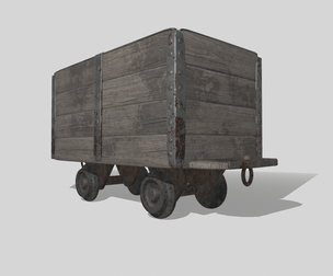 Mine cart Low-poly 3D model