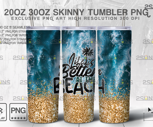 20oz Sea Gold Glitter Skinny Tumbler