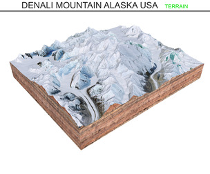 Denali Mountain Alaska USA Terrain 3d model