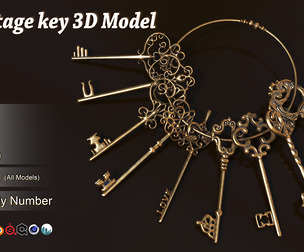 45 Vintage Key 3D Model Vol 2