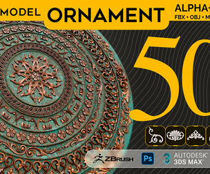 50 Ornament Brush + 3D Model -VOL 01