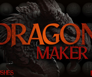 Zbrush + Blender Dragon Maker 140 Brushes