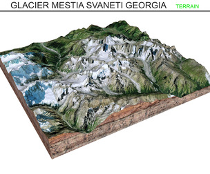 Glacier Mestia Svaneti Georgia Terrain 3d model
