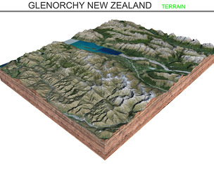 Glenorchy New Zealand Terrain 3d model