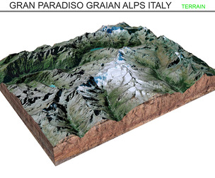 Gran Paradiso Graian Alps Italy Terrain 3d model