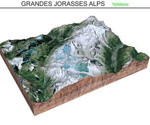 Grandes Jorasses Alps Terrain 3d model