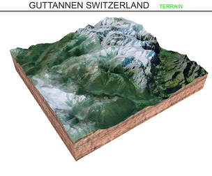 Guttannen Switzerland Terrain 3d model