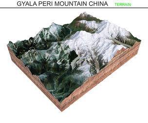 Gyala Peri Mountain China Terrain 3d model
