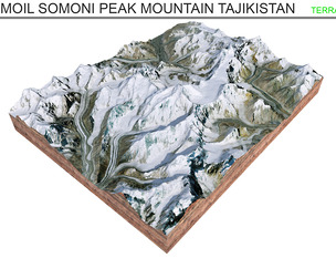 Ismoil Somoni Peak Mountain Tajikistan Terrain