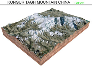 Kongur Tagh Mountain China Terrain 3d model