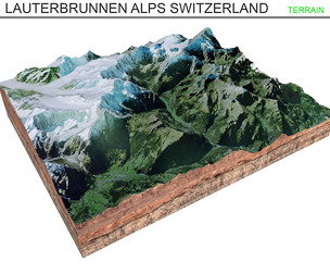 Lauterbrunnen Alps Switzerland Terrain 3d model