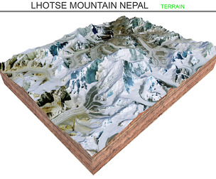 Lhotse Mountain Nepal Terrain 3d model