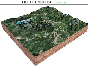 Liechtenstein Terrain 3d model