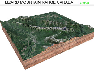 Lizard Mountain Range Canada Terrain 3d model