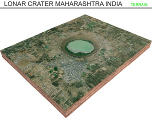 Lonar Crater Maharashtra India Terrain 3d model