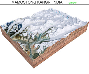 Mamostong Kangri India Terrain 3d model