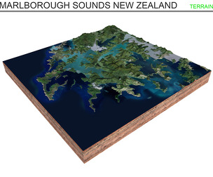 Marlborough Sounds New Zealand Terrain 3d model