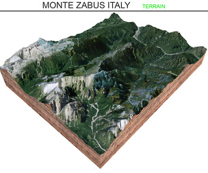 Monte Zabus Italy Terrain 3d model