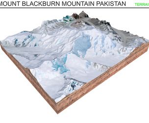 Mount Blackburn Mountain Pakistan Terrain 3d model
