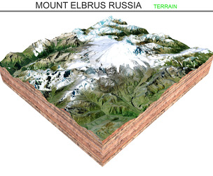 Mount Elbrus Russia Terrain 3d model