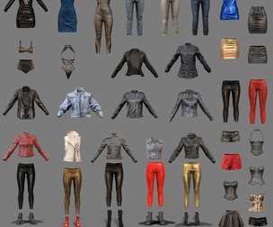 44 Jeans and Shiny Clothing Items