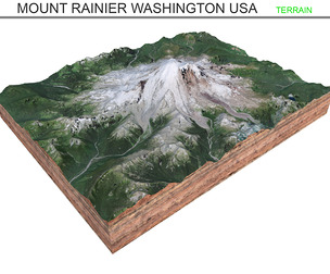 Mount Rainier Washington USA Terrain 3d model