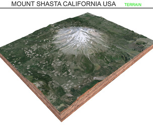 Mount Shasta California USA Terrain 3d model