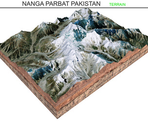 Nanga Parbat Pakistan Terrain 3d model