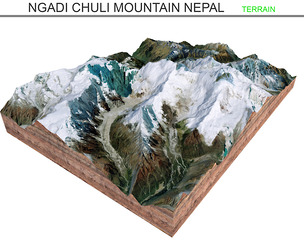 Ngadi Chuli Mountain Nepal Terrain 3d model