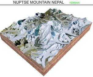 Nuptse Mountain Nepal Terrain 3d model