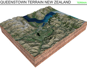 Queenstown Terrain New Zealand Terrain 3d model