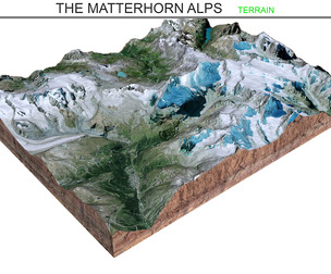 The Matterhorn Alps Terrain 3d model